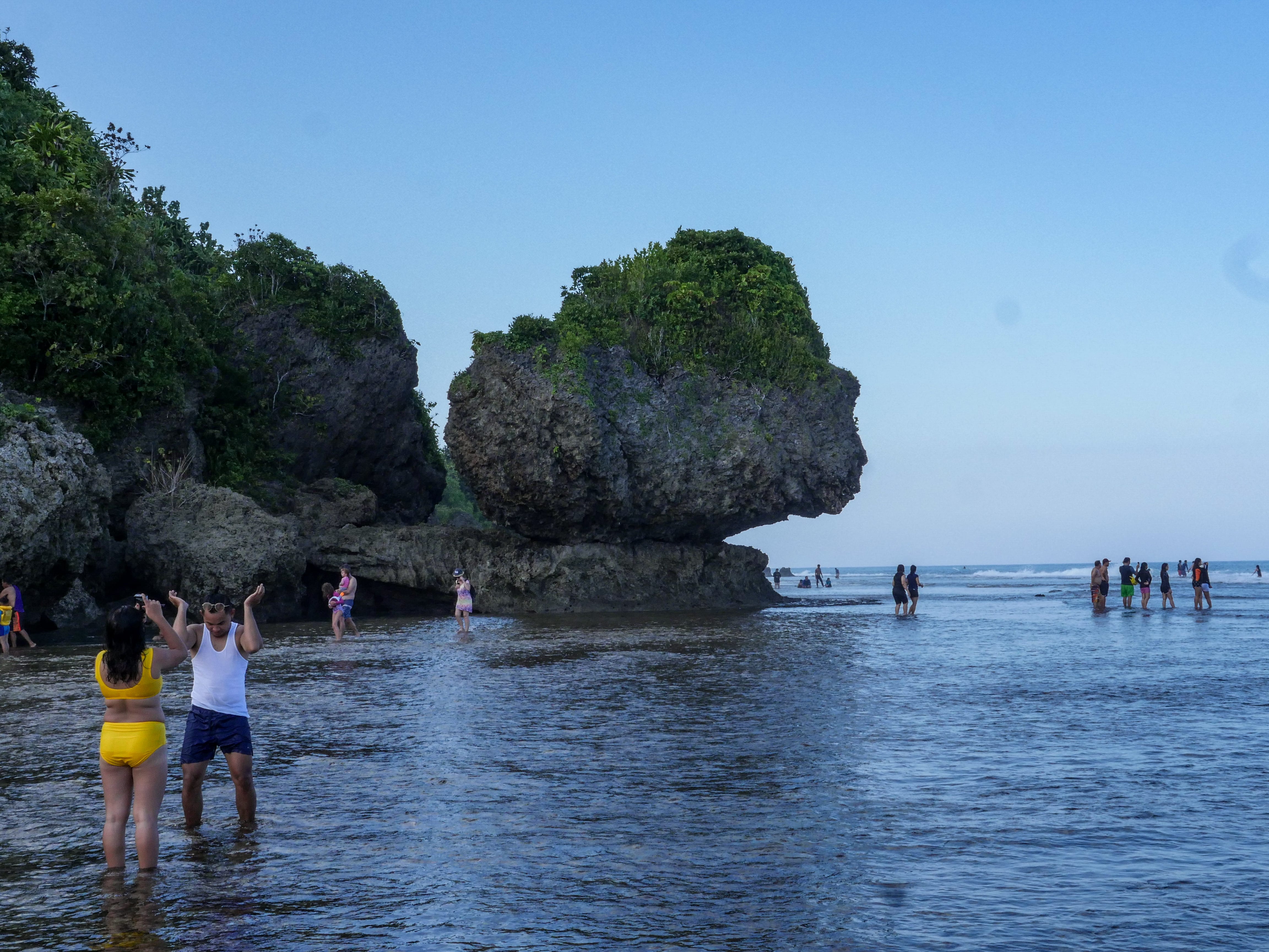 big rock formation at magpupungko rock pools in siargao